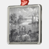 Das aufsteigende Moravians das Delaware Silbernes Ornament (Links)