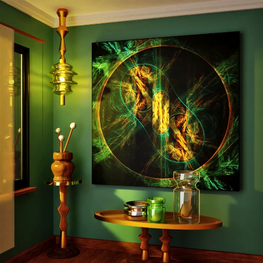 Das Auge der Abstrakten Dschungelkunst ummantelte Leinwanddruck