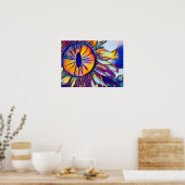 Das Auge der Sonnenblume Abstrakte Kunst Poster (Küche)