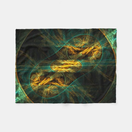 Das Auge des Dschungels Abstrakte Kunst Fleecedecke (Vorderseite (Horizontal))