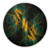 Das Auge des Dschungels Abstrakte Kunst Keramikknauf (Vorderseite)