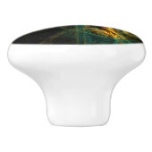 Das Auge des Dschungels Abstrakte Kunst Keramikknauf (Seitenansicht)