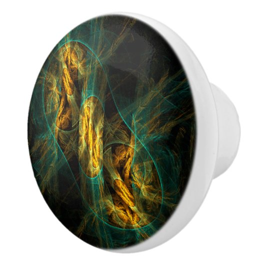 Das Auge des Dschungels Abstrakte Kunst Keramikknauf (Rechts)