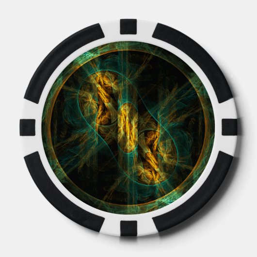 Das Auge des Dschungels Abstrakte Kunst Pokerchips (Vorderseite)