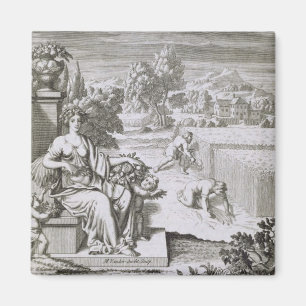 Das Auge des Gottes passt die Ernte, Illustration Magnet