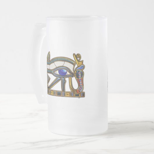 Das Auge des Horus Mattglas Bierglas (Vorderseite Links)