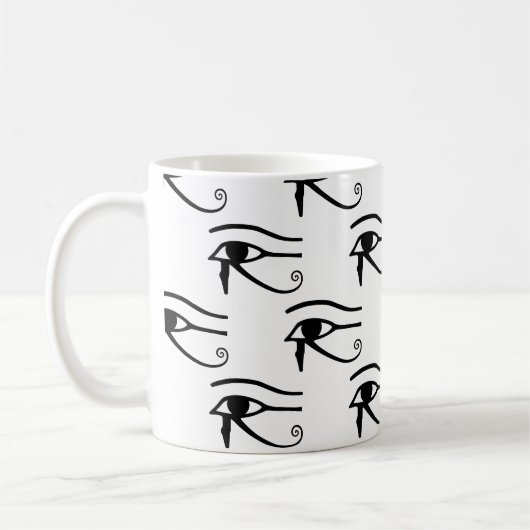 Das Auge des Horusmusters Kaffeetasse (Links)