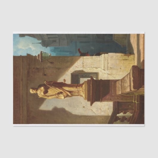 Das Auge des Rechts, Gerechtigkeit von Carl Spitzw Seidenpapier (Vorderseite)