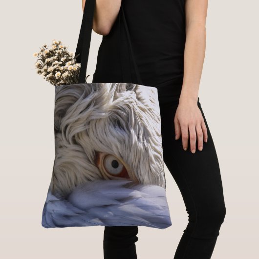 Das Auge eines Pelikanen Tasche (Von Nahem)
