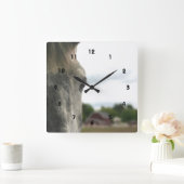 Das Auge eines Pferdes Quadratische Wanduhr (Zuhause)