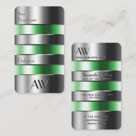 Das Auge fängt Silber Grün kann mit den Initialen  Visitenkarte