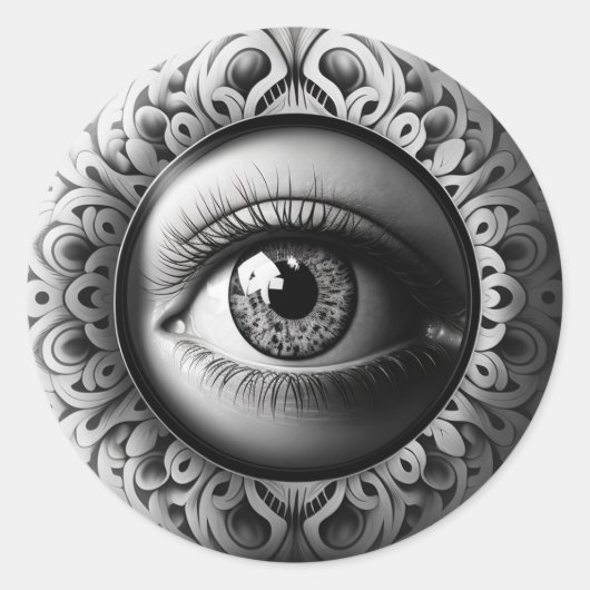 Das Auge Fornasetti Runder Aufkleber (Vorderseite)