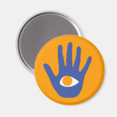 Das Auge in Handfläche. Magnet (Vorderseite/Rückseite)