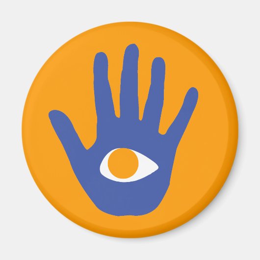Das Auge in Handfläche. Magnet (Vorne)