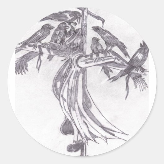 Das Augen-Ansicht-Aufkleber des Vogels Runder Aufkleber (Vorderseite)