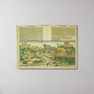 Das Augen-Ansicht des Vogels von Salzburg vom Leinwanddruck