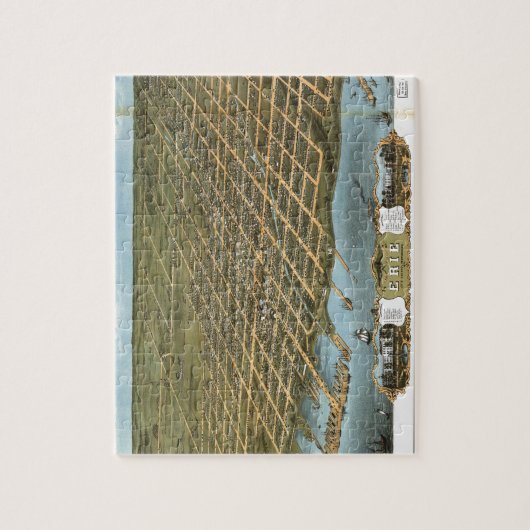 Das Augen-Ansicht-Stadt des Vogels von Erie Puzzle (Vertikal)