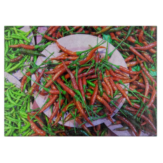 Das Augen-Chili-Paprikaschoten des Vogels Schneidebrett (Vorderseite)