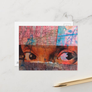 Das Augen-Schrottjournal Collage Postkarte
