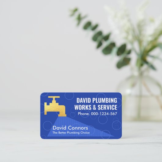 Das Auslaufen von Gold Faucet Visitenkarte (Stehend Vorderseite)