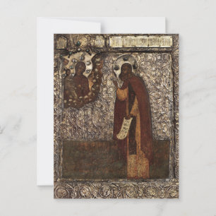 Das Aussehen der Mutter Gottes auf den hl. Sergius Postkarte