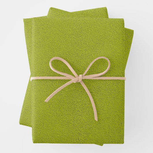 Das Aussehen von Snugly Chartreuse Green Suede Geschenkpapier Set (Beispiel)