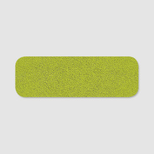 Das Aussehen von Snugly Chartreuse Green Suede Namensschild