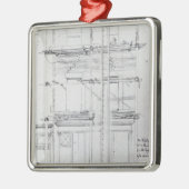 Das Äußere von Issacs Haus, das gemalt wird Ornament Aus Metall (Links)