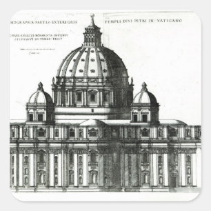 Das Äußere von St Peter Basilika in Rom Quadratischer Aufkleber