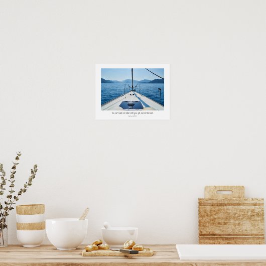 Das Aussteigen aus dem Boot setzt Vertrauen ein. Poster (Küche)