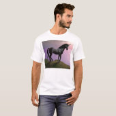 Das ausweichende schwarze Einhorn T-Shirt (Vorne ganz)
