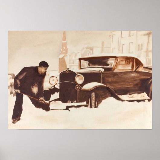 Das Auto ausgraben Poster (Vorne)
