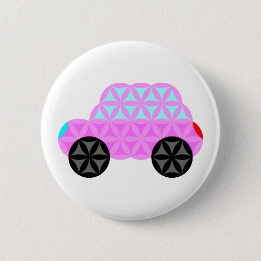 Das Auto des Lebens - Heilige Formen A3.Pink. Button (Vorderseite)