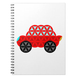Das Auto des Lebens - Heilige Formen A3, rot. Notizblock