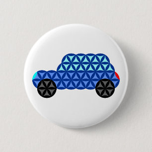 Das Auto des Lebens - Heilige Formen B1, Blau. Button
