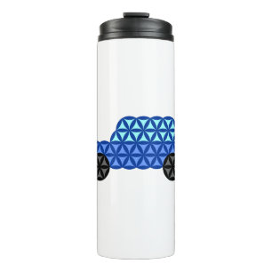 Das Auto des Lebens - Heilige Formen B1, Blau. Thermosbecher