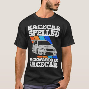 Das Auto des Mens Rennen rückwärts geschrieben ist T-Shirt
