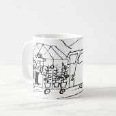 Das Auto zieht eine Karawane und auch ein Greenhou Kaffeetasse (Vorderseite Links)