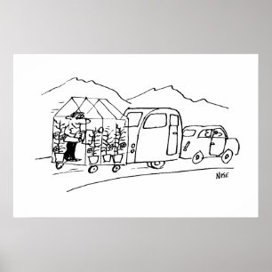 Das Auto zieht eine Karawane und auch ein Greenhou Poster