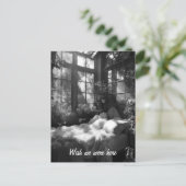 Das B&W-Foto im Garten Postkarte (Stehend Vorderseite)