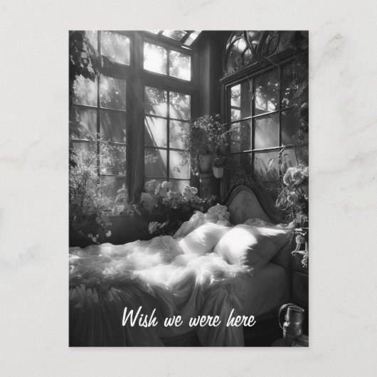 Das B&W-Foto im Garten Postkarte (Vorderseite)