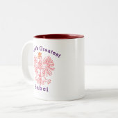 Das Babci der Welt bestster Rot-Adler Zweifarbige Tasse (Vorderseite Links)