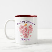 Das Babci der Welt bestster Rot-Adler Zweifarbige Tasse (Links)