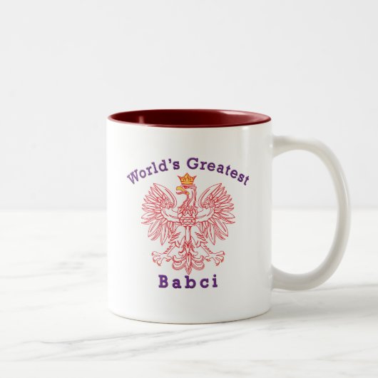 Das Babci der Welt bestster Rot-Adler Zweifarbige Tasse (Rechts)