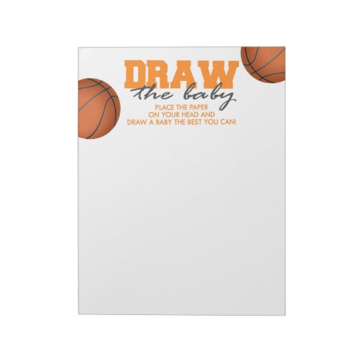 Das Baby Basketball Baby Shower Game Pack gezeichn Notizblock (Rotiert)
