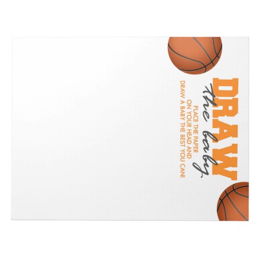 Das Baby Basketball Baby Shower Game Pack gezeichn Notizblock (Vorderseite)