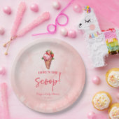 Das Baby-Begrüßungszeichen Herdes Scoop Ice Cream Pappteller (Party)