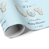 Das Baby Blue Cookies Baby Dusche Geschenkpapier (Rolleneckpunkt)
