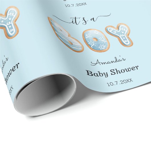 Das Baby Blue Cookies Baby Dusche Geschenkpapier (Rolleneckpunkt)