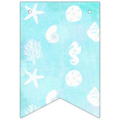 Das Baby Blue Seashells Beach Themed Baby Dusche Wimpelkette (Erste Fahne)